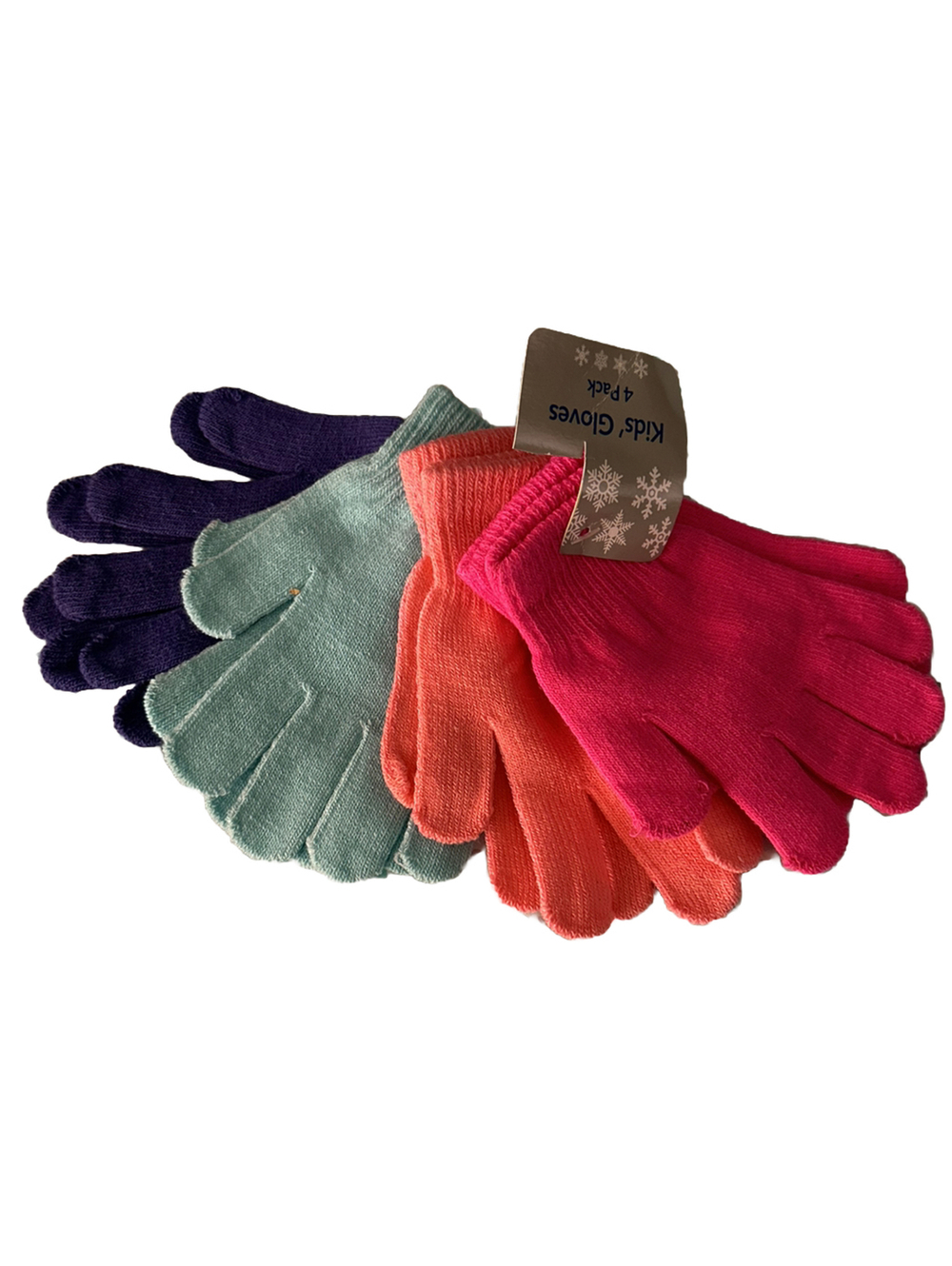 Kids 4 Pairs Winter Gloves 🧤 Bright Colors Warm Soft Cozy Winter Gloves